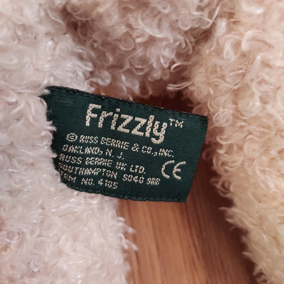 Russ Cream Frizzly Bear From The Past Stuffed Plush Animal Beanie Fuzzy - Picture 10 of 11